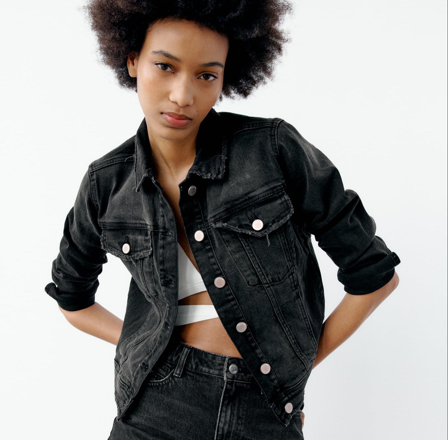 Fitted Denim Jacket by Zara