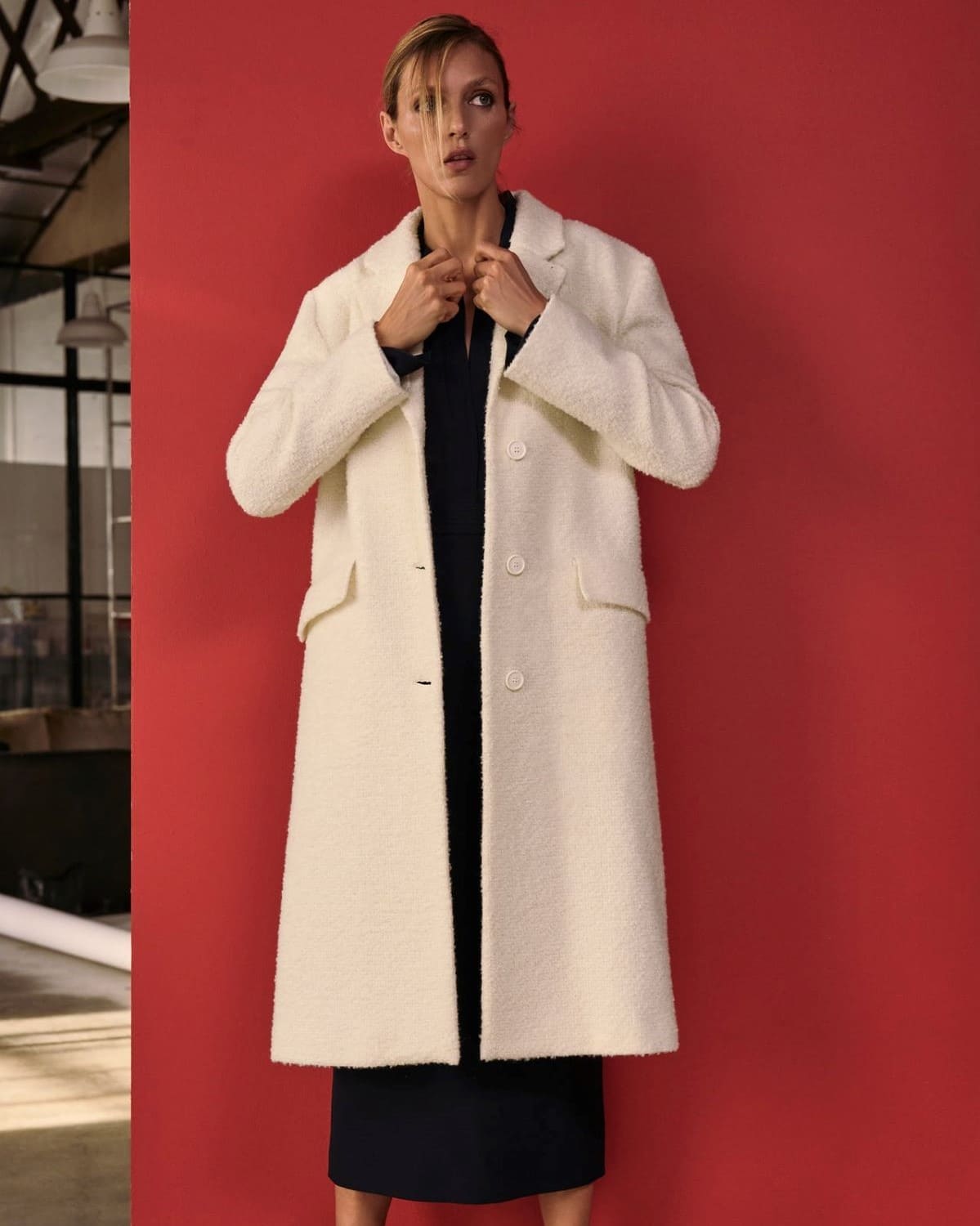 Straight cut wool blend coat by Zara