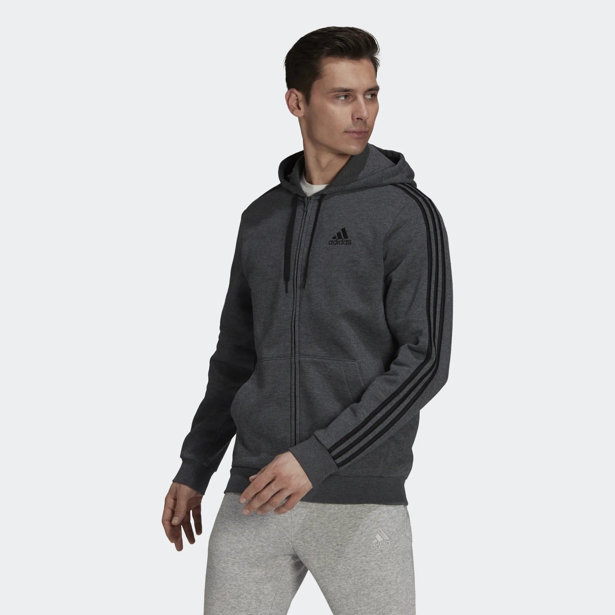 Adidas Essentials Fleece 3-Stripes Full-Zip Hoodie