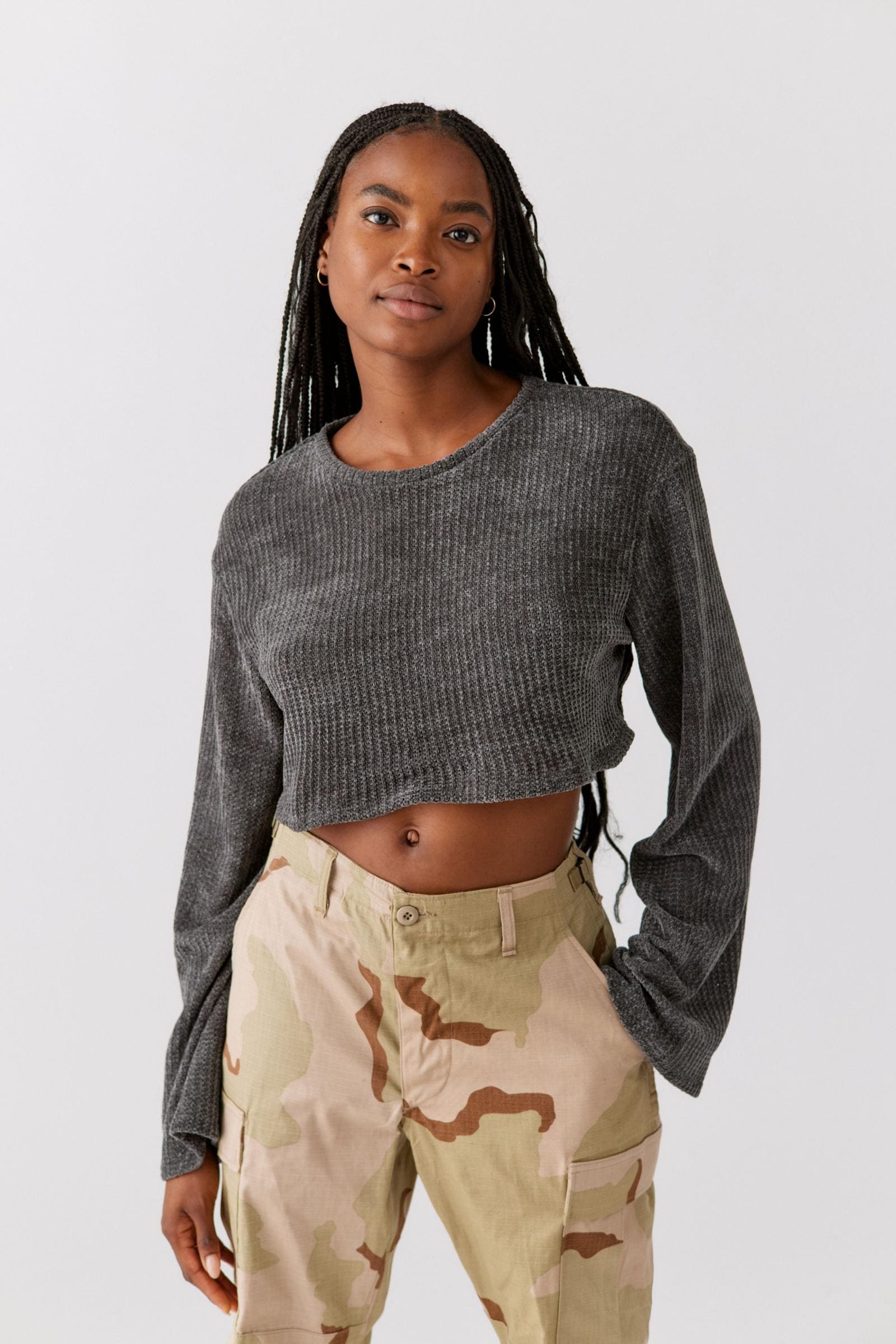 Urban Renewal Remnants Cozy Drippy Sleeve Crew Neck Sweater