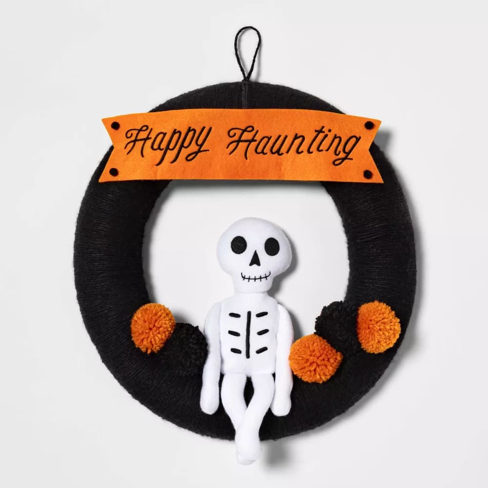 Target Falloween Skeleton Knit Woven Happy Haunting Halloween Wreath - Hyde & EEK! Boutique™