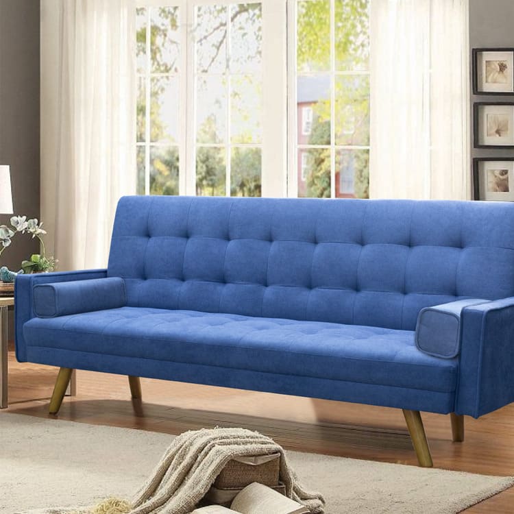 Walmart Vineego Linen Futon Sofa Bed Pin Tufted Split Back Convertible Reclining Sofa Fabric Bench Seat