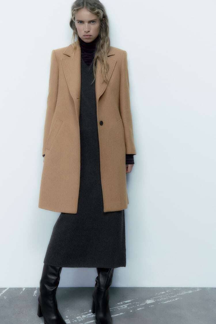 ZARA FITTED WOOL BLEND COAT