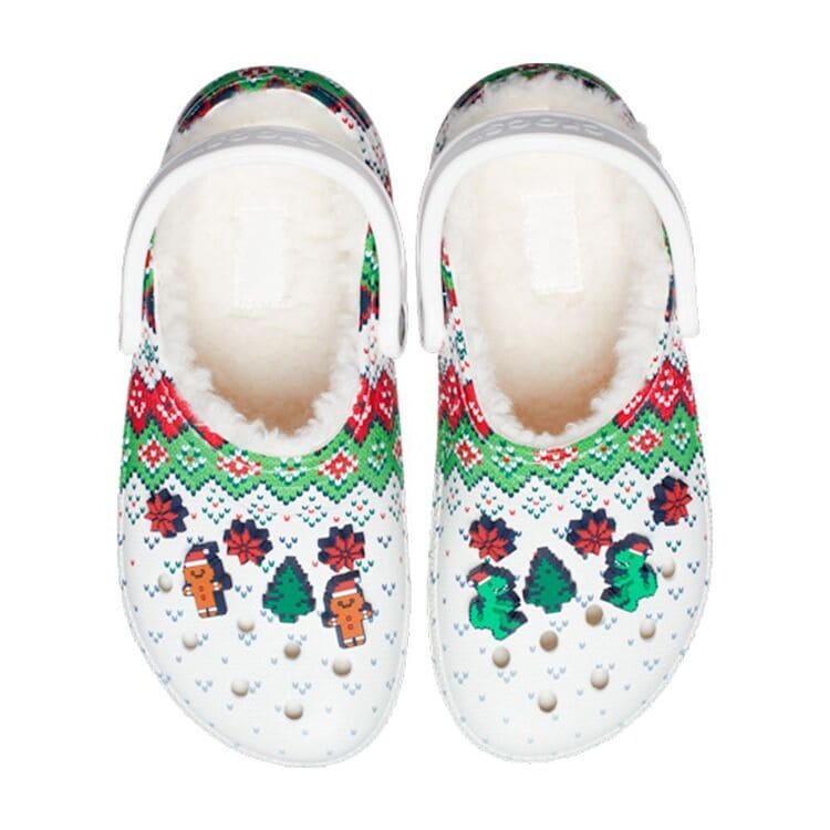 Christmas beaded clogs with classic crocs lining