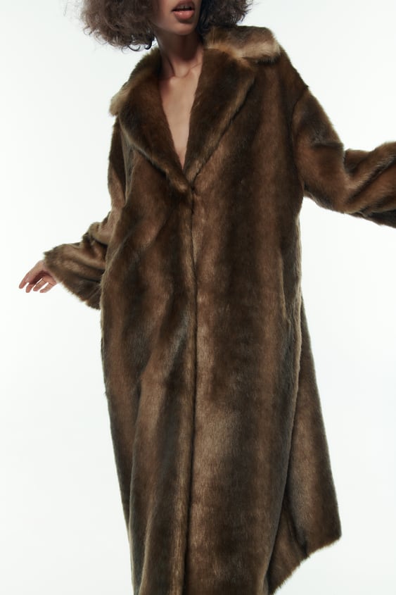 Zara Faux Fur Coat Limited Edition 4360/241