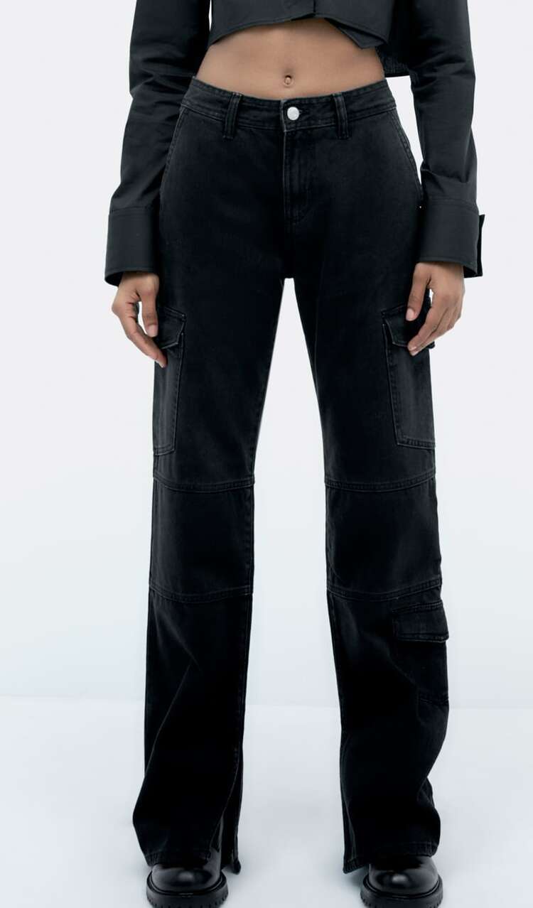 Zara TRF Cargo Split Jeans 8197/209