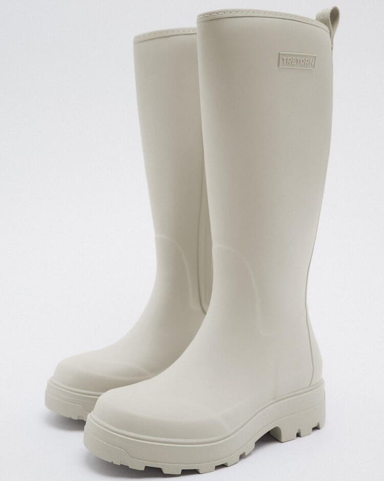 FLAT RAIN BOOTS TRETORN X ZARA WHITE