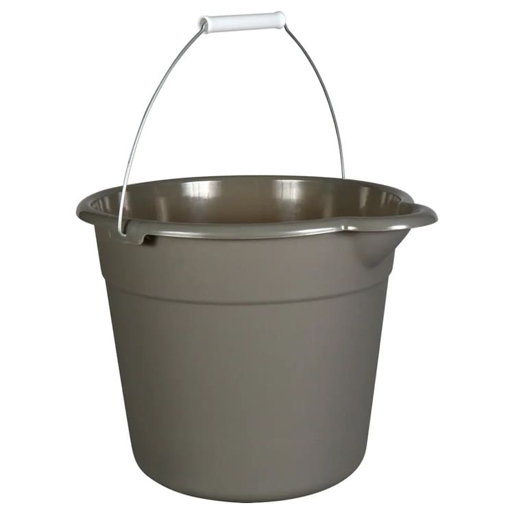 Gray Plastic Buckets with Handles from Dollar Tree