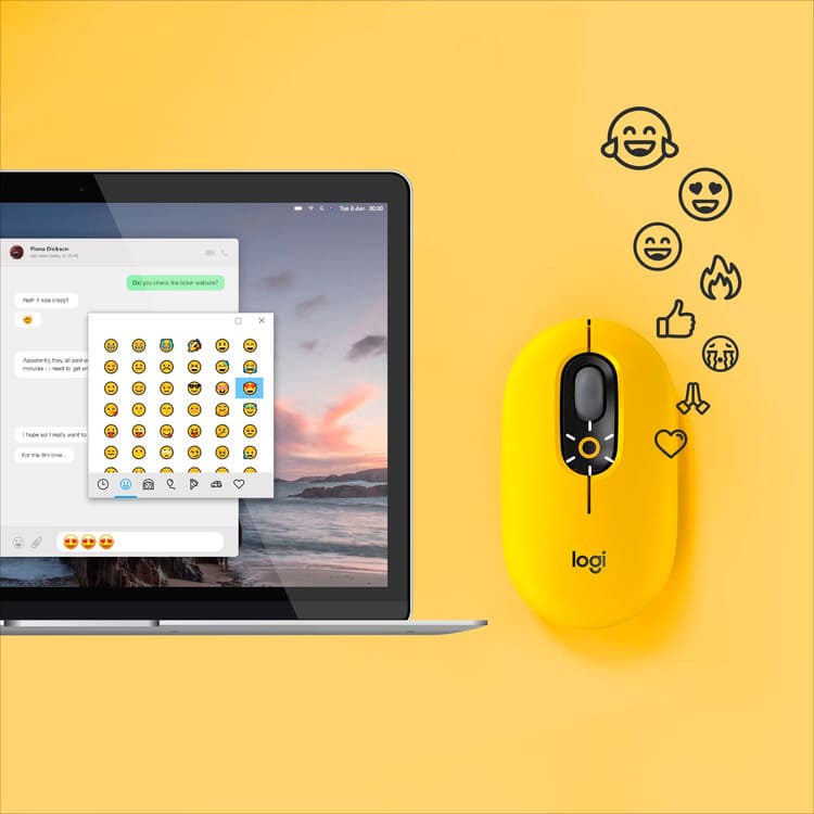 Logitech - POP Bluetooth Optical Ambidextrous Mouse with Customizable Emojis