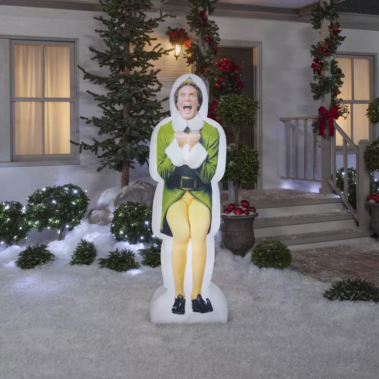 Warner Bros. Photorealistic Excited Buddy the Elf Inflatable Christmas Decoration