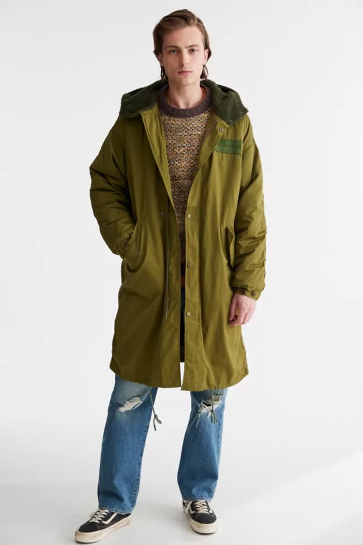 Urban Outfitters BDG Longline Fleece Lined Parka Jacket