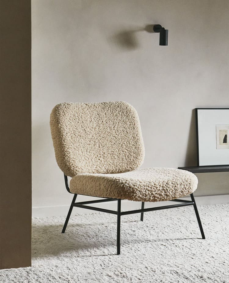 ZARA HOME FAUX SHEARLING ARMCHAIR