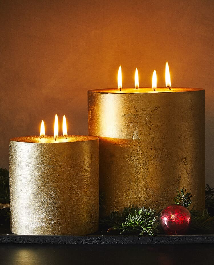 ZARA HOME LARGE GOLDEN CANDLE