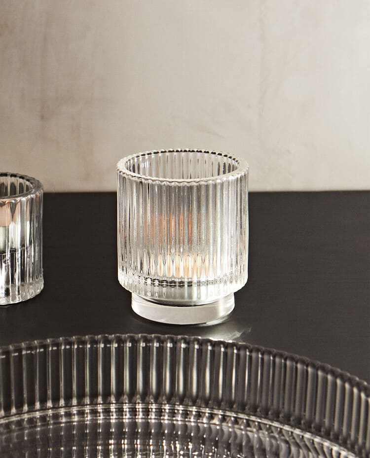 ZARA HOME RAISED GLASS TEALIGHT HOLDER