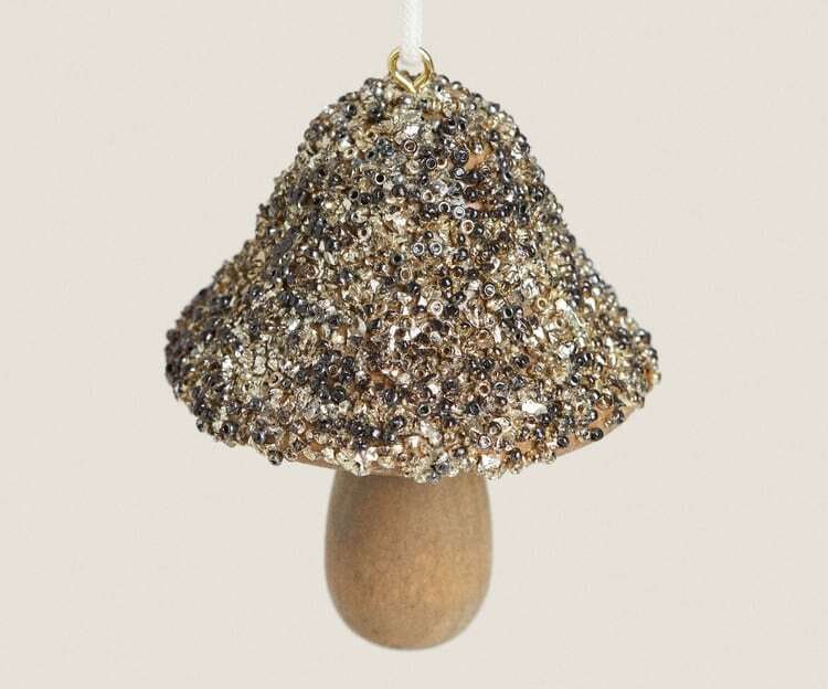 Zara Home Wooden Mushroom Christmas Ornament