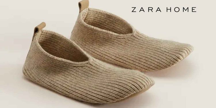 Zara Home slippers walking around the house