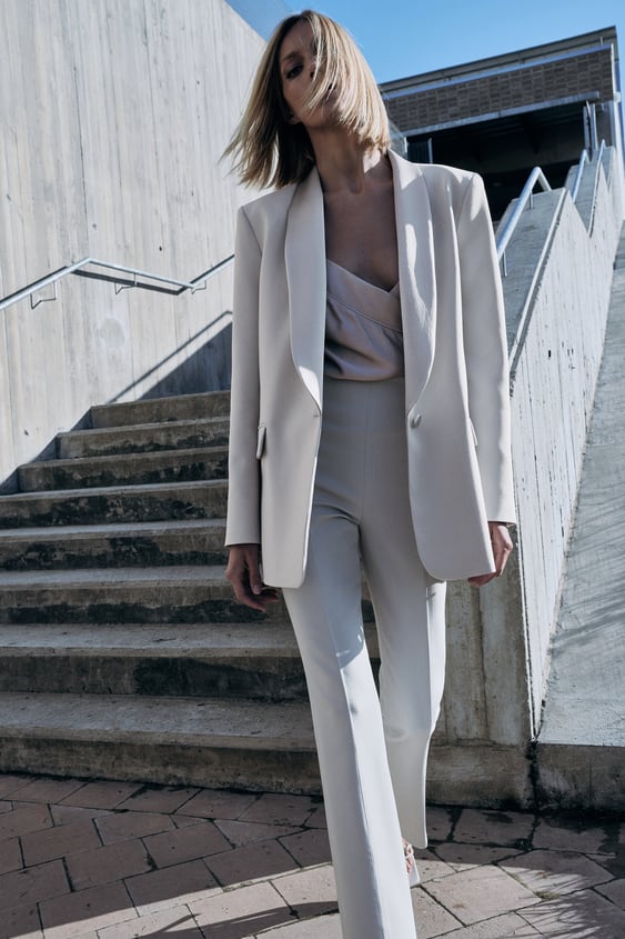 Zara combination Satin Effect Blazer