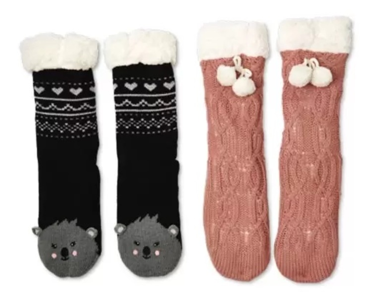 SerraLadies' Chunky Knit Slipper Socks