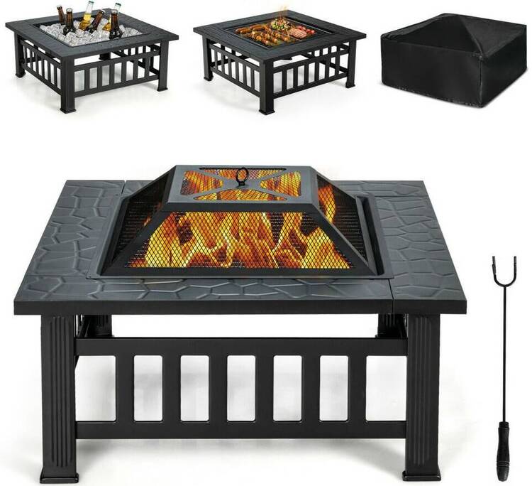 Target 3 n 1 Outdoor Square Fire Pit Table 1 