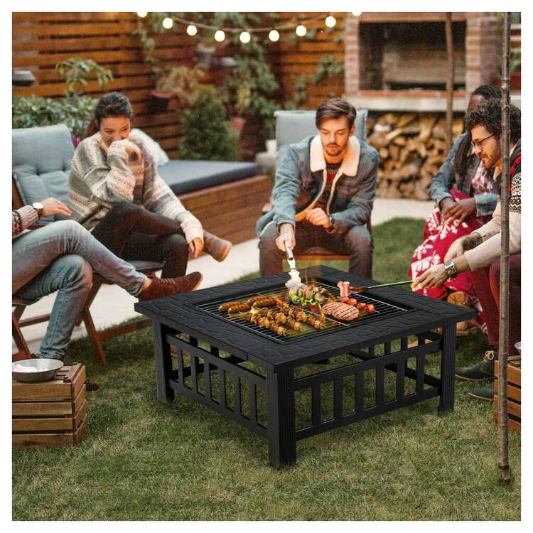  3 n 1 Outdoor Square Fire Pit Table 3