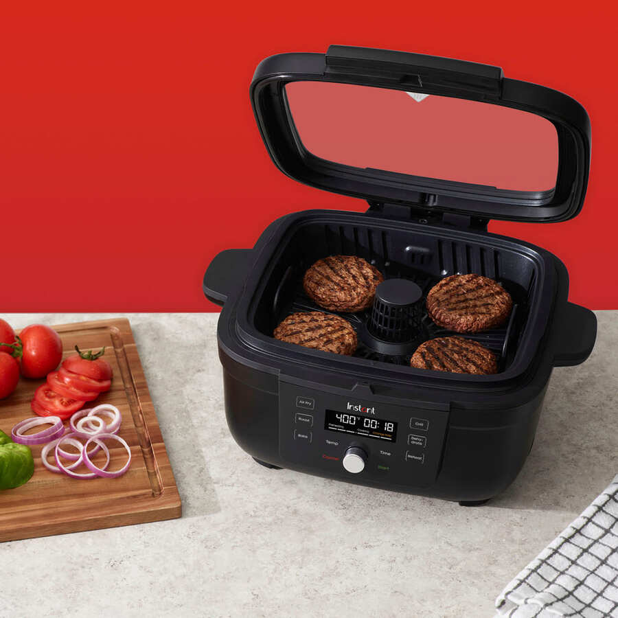 Best Buy Instant - 6-in-1 Smokeless Indoor Grill & Air Fryer with OdorErase Technology