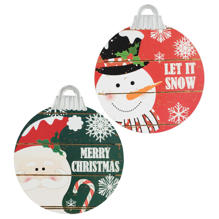 Christmas House MDF Ornament-Shaped Wall Signs
