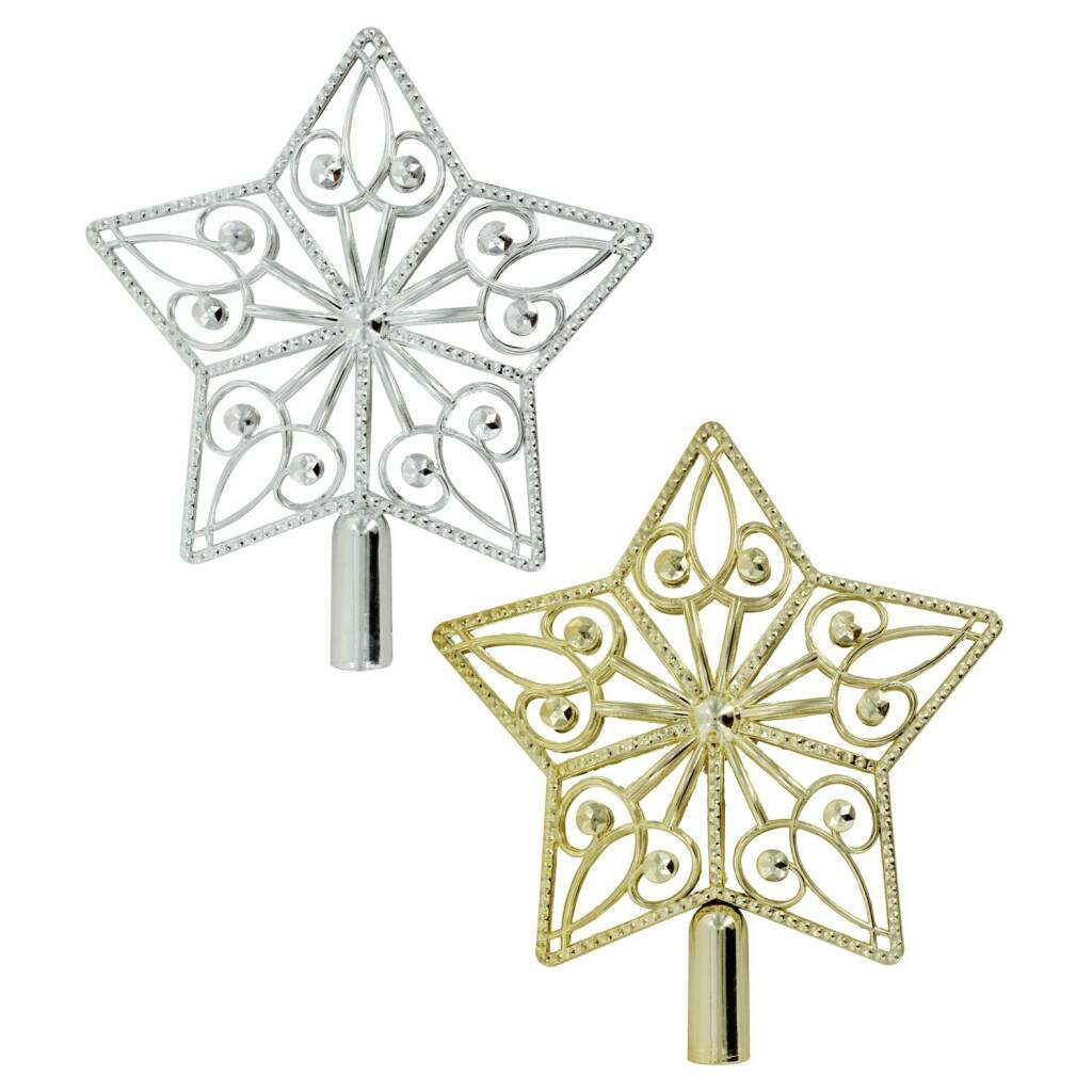 Christmas House Metallic Plastic Star Tree Toppers