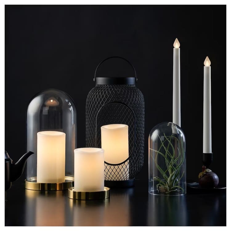 IKEA ÄDELLÖVTRÄD LED block candle set of 3