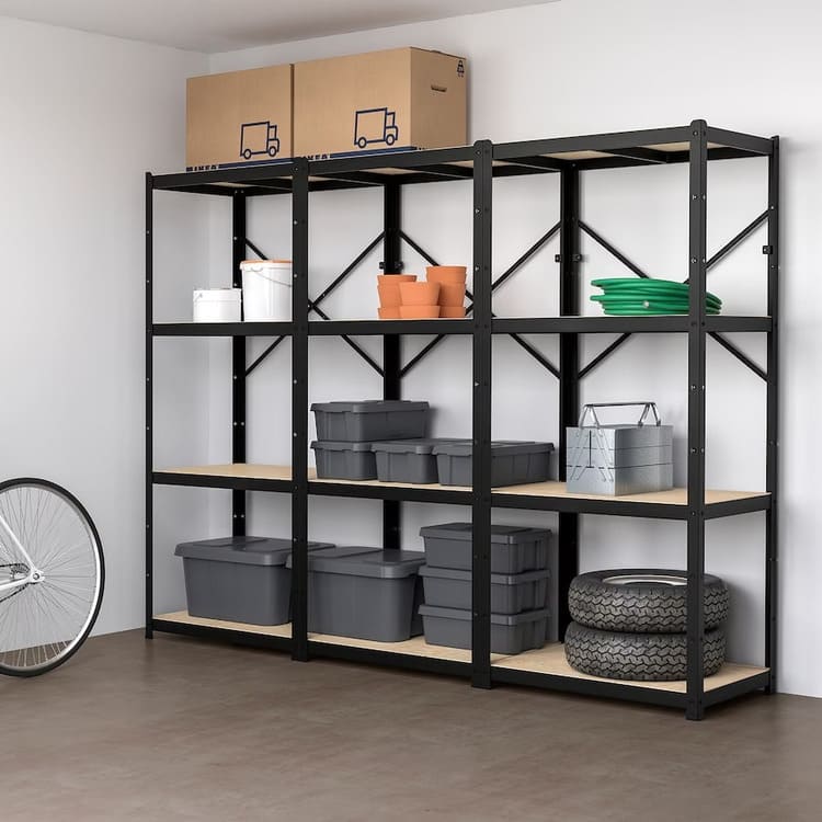 IKEA Shelving unit, black wood