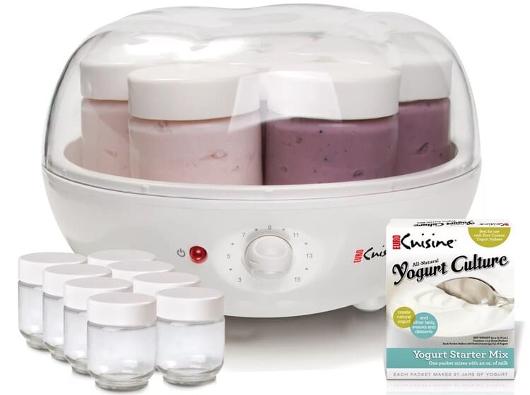 Euro Cuisine Automatic Yogurt Maker - with Extra Jars and Yogurt Starter