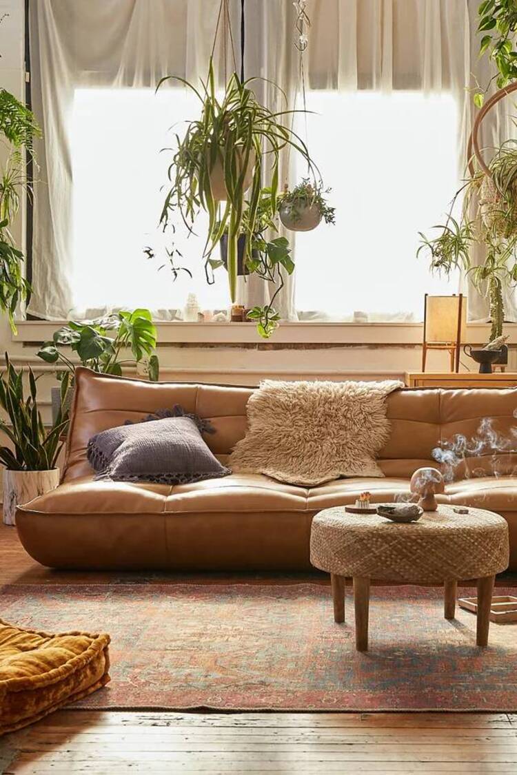Urban Outfitters Greta Recycled Leather XL Sleeper Sofa