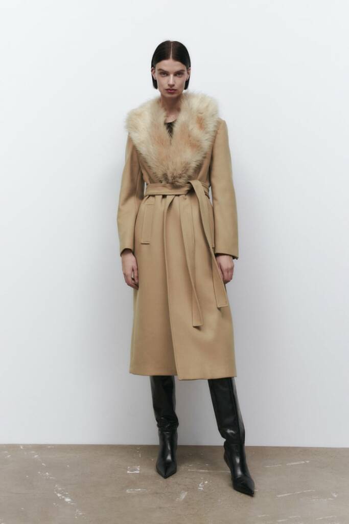 Zara Long Wool Blend Coat
