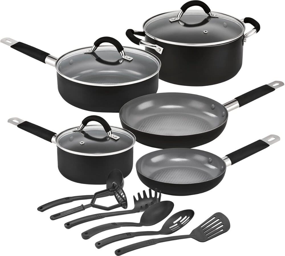 Bella Pro Series - 14-Piece Cookware Set - Black