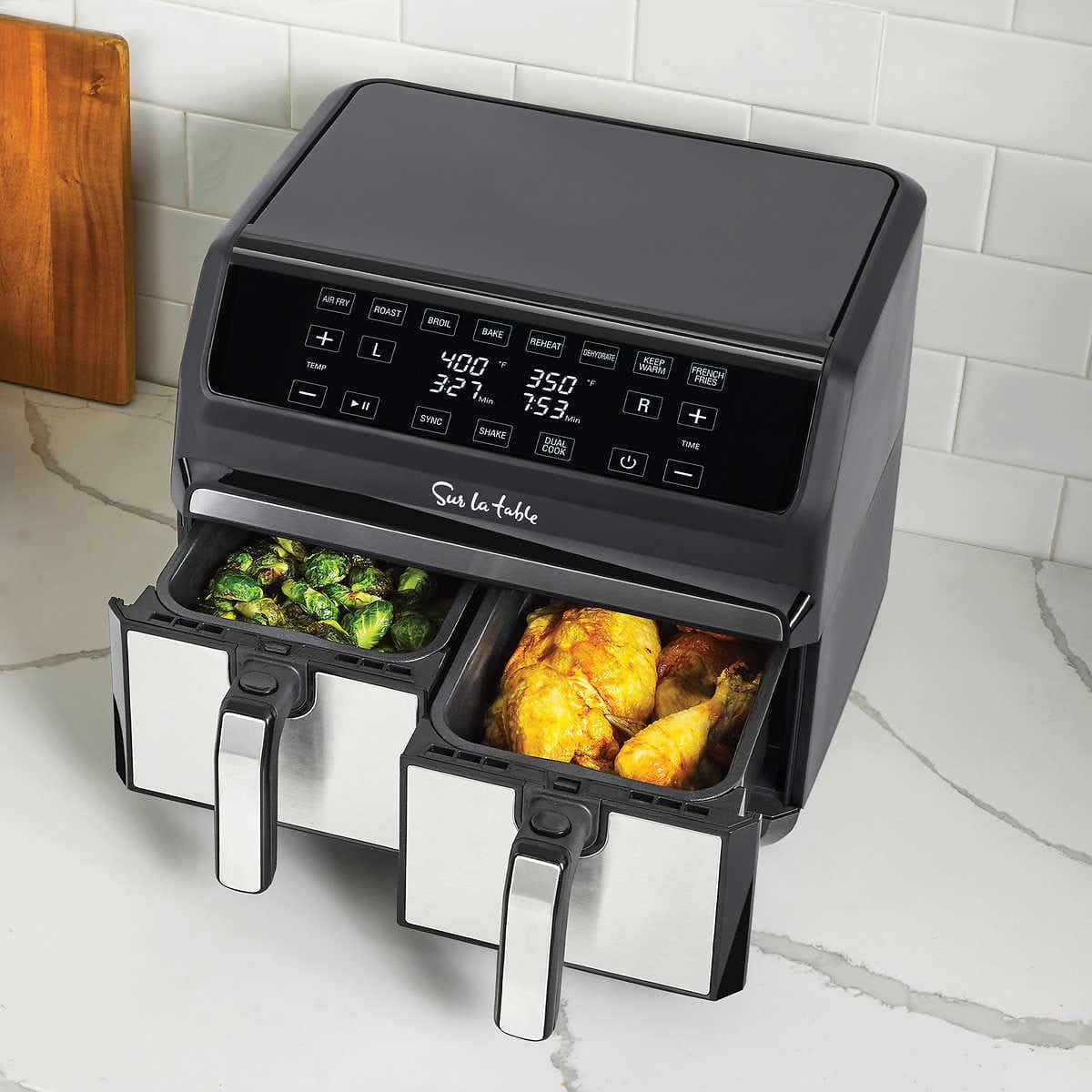 Sur La Table Digital 8 Quart Double Basket Air Fryer with Multi Cook