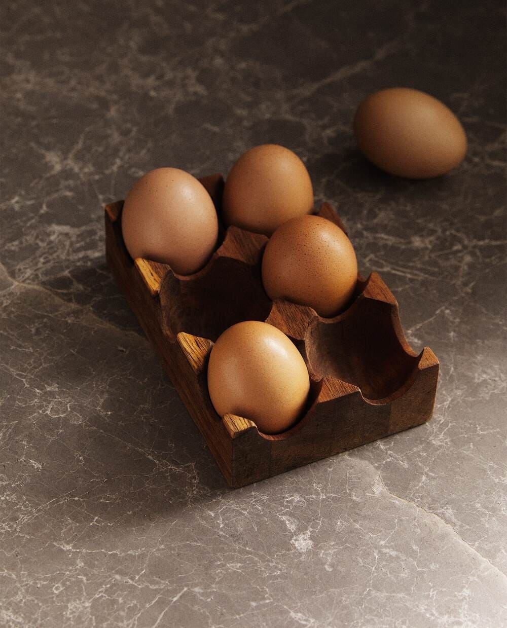 ZARA HOME ACACIA WOOD EGG CARTON