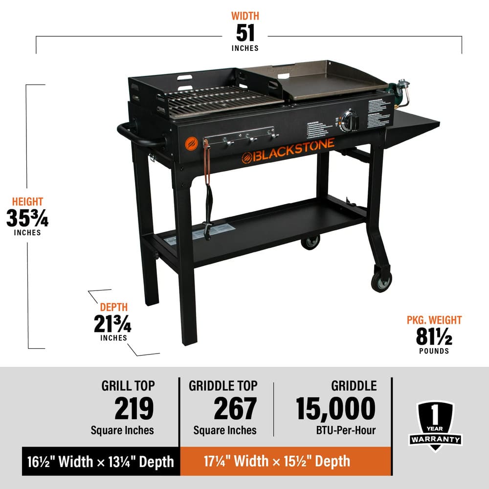 Blackstone Duo 17 Griddle and Charcoal Grill Combo from Walmart