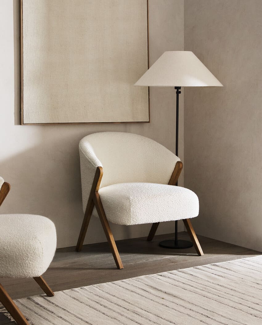 The Zara Home Furniture That Gives The Touch Of Glamor That You Lack In   ZARA HOME UPHOLSTERED BOUCLE ARMCHAIR 