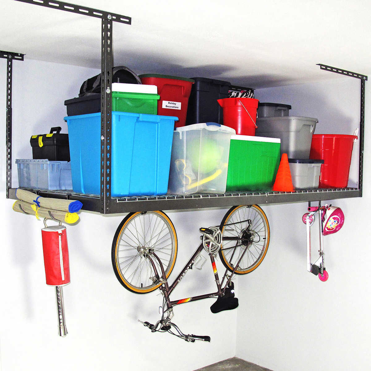 Costco SafeRacks 4 ft. x 8 ft. Overhead Garage Storage Rack and Accessories Kit