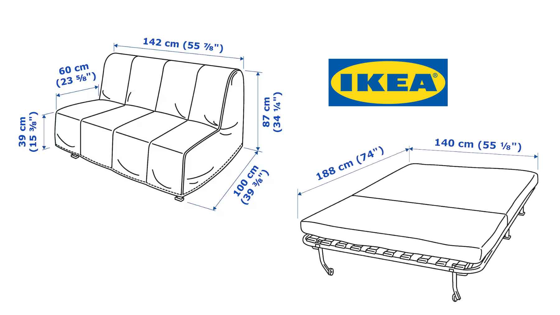 This IKEA sofa ideal spaces instantly turns the room into a guest bedroom