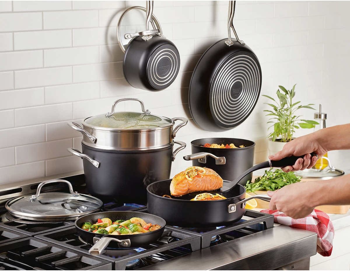 KitchenAid 11-piece Non-Stick Hard Anodized Cookware Set from Costco