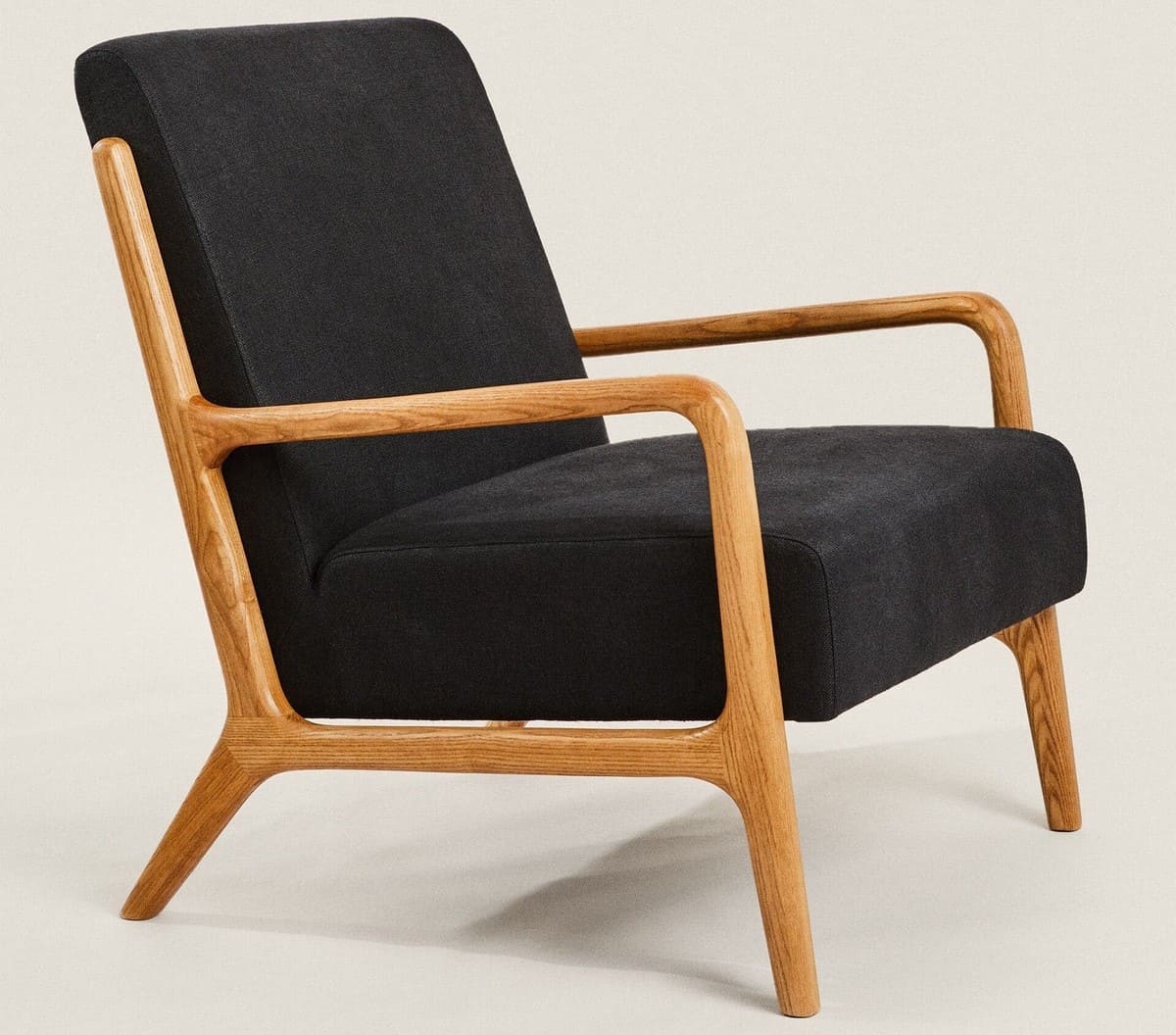 Ash Wood and linen armchair from Zara Home