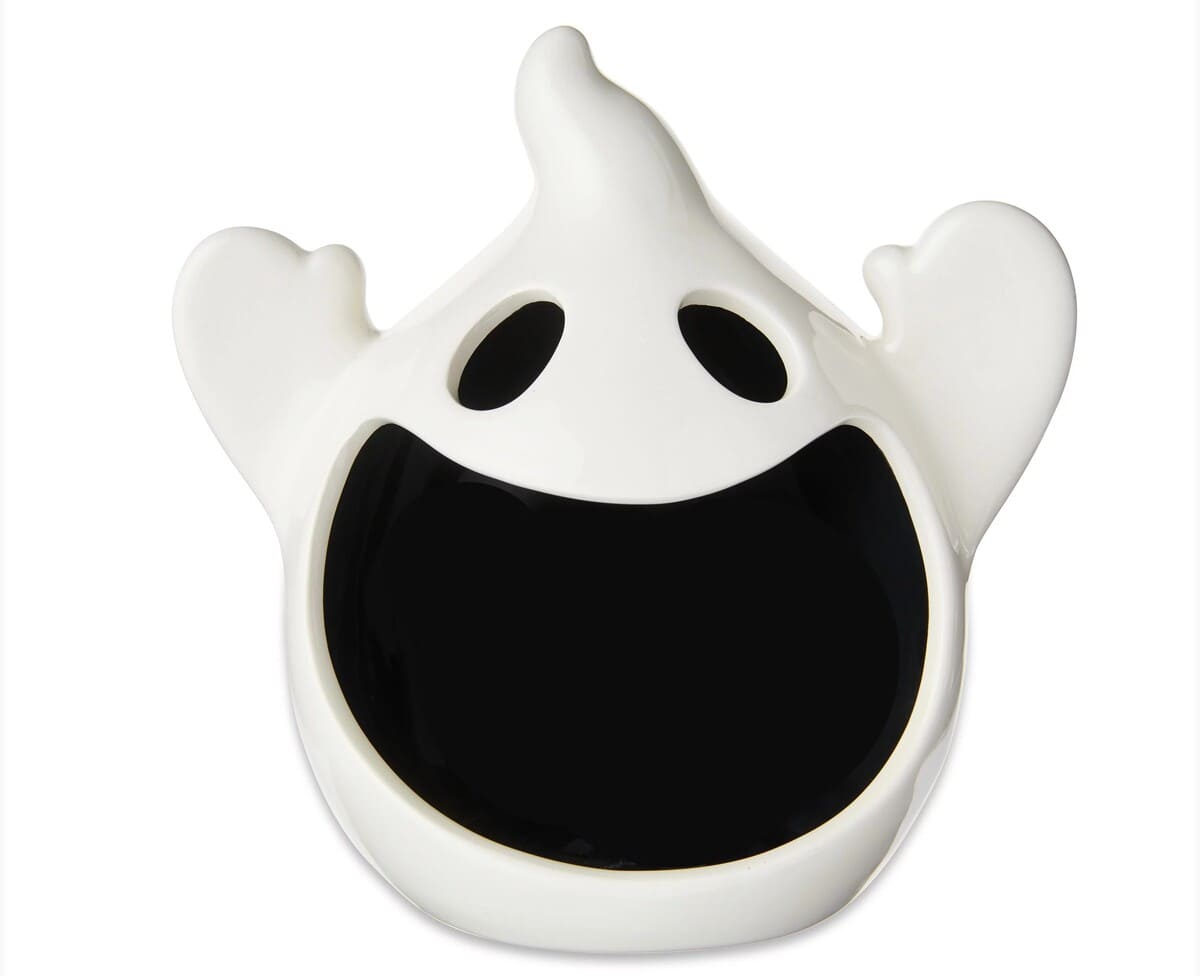 Halloween 2 Pack Ceramic Ghost Candy Bowl Tabletop Decoration