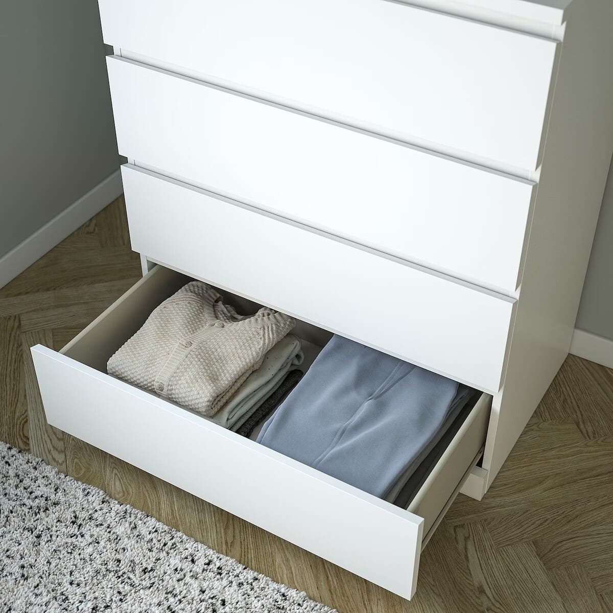 IKEA MALM 4-drawer chest, white