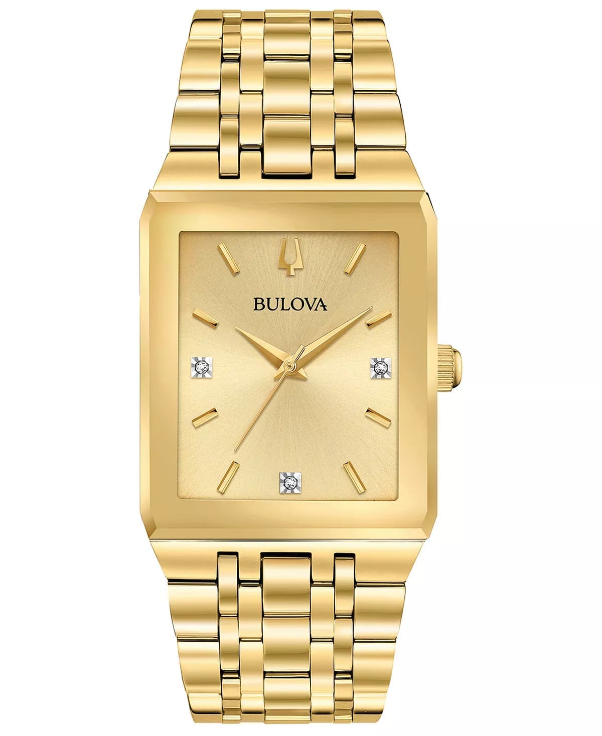 Men's Futuro Diamond-Accent Gold-Tone Stainless Steel Bracelet Watch 30x45mm