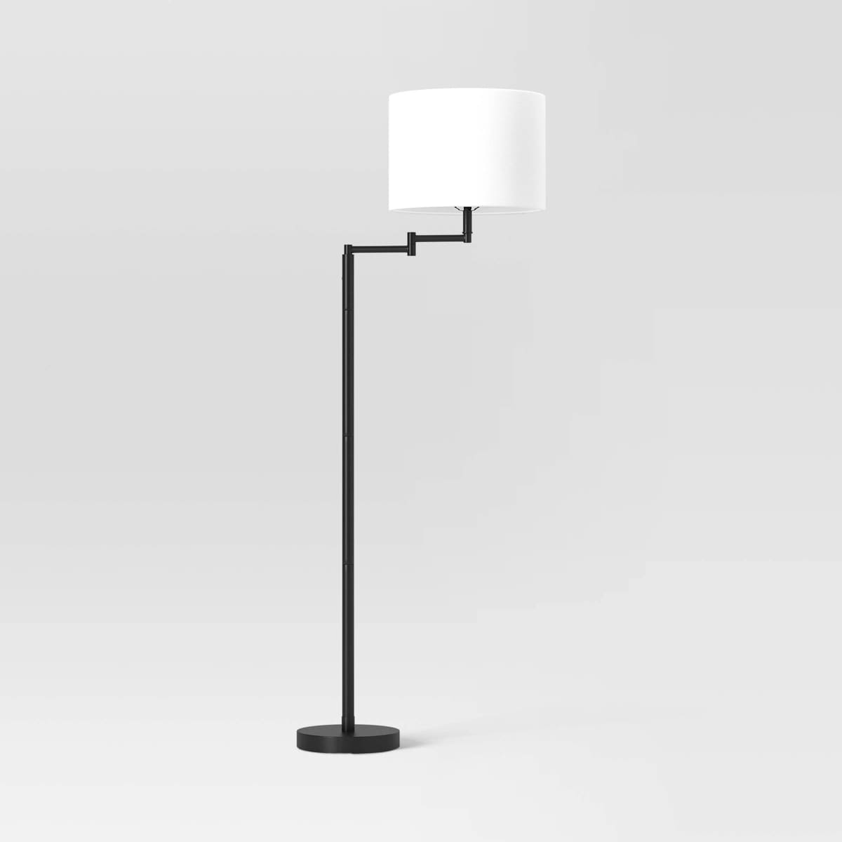 Target Metal Column Swing Arm Floor Lamp Black - Threshold