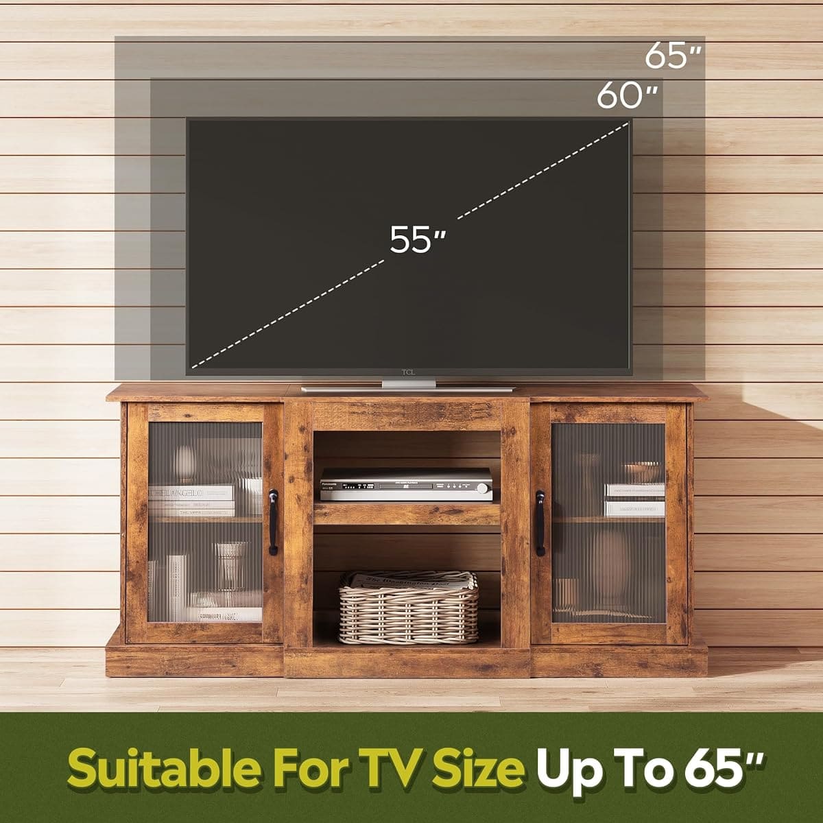 Amazon retro tv cabinet for 65-inch tv with storage