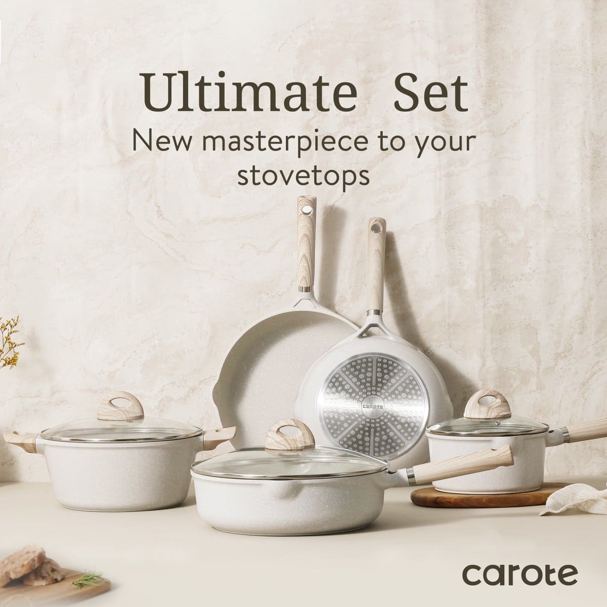Carote Nonstick Pots and Pans Set, 8 Pcs Induction Kitchen Cookware Sets from Walmart