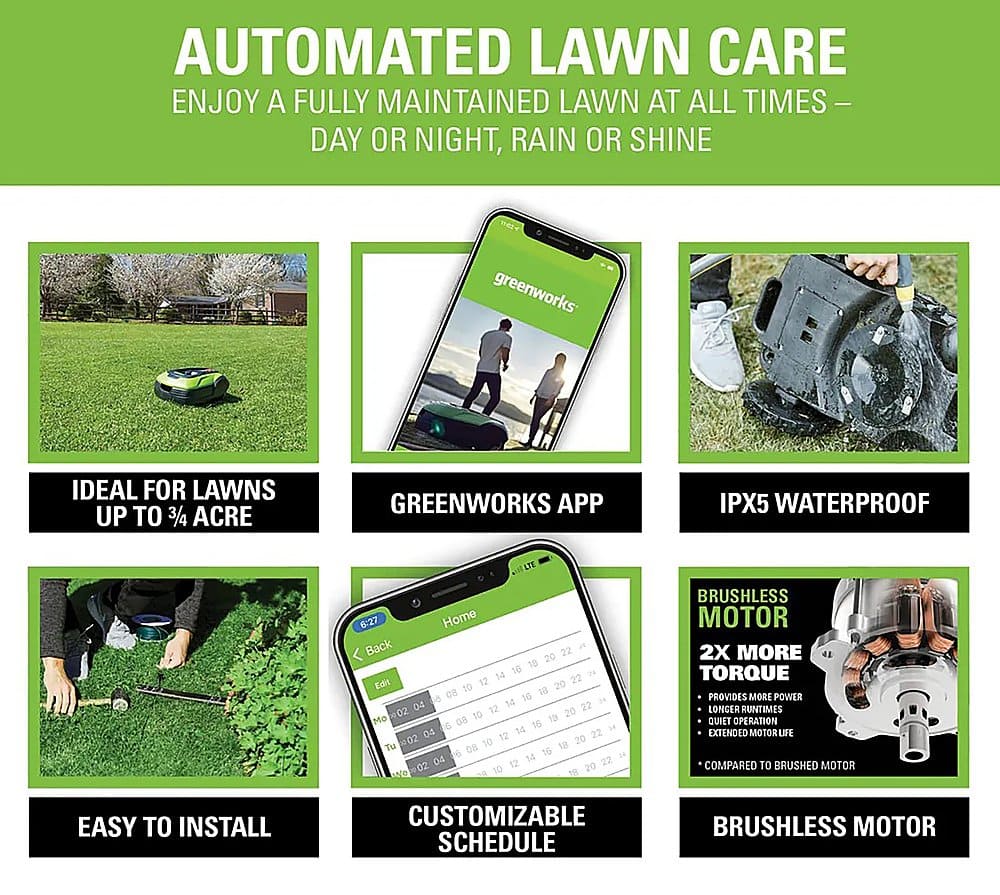 Greenworks - Optimow Robotic Lawn Mower - Green from Best Buy