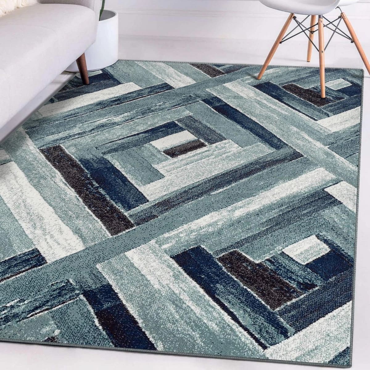 Luxe Weavers Modern Abstract Wood Carpet Geometric Area Rug