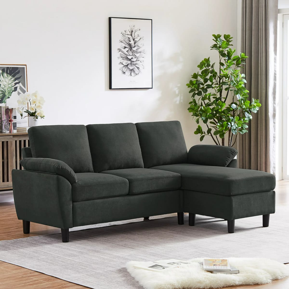 Walmart Jarenie Modern Fabric L-Shapped Sofa Sectional Couches